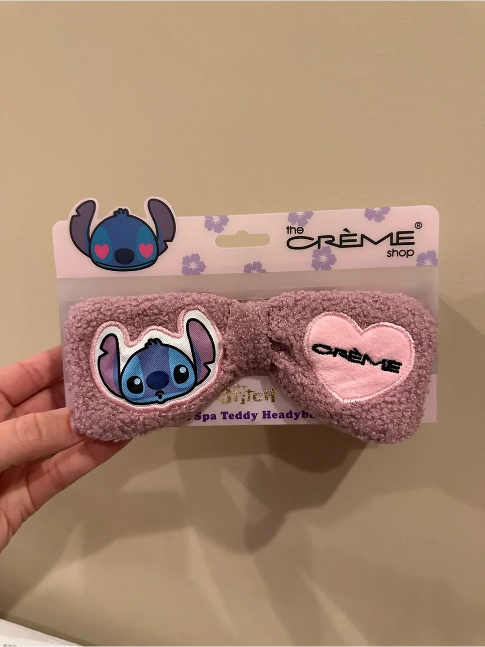 Crème Shop Lilac Spa Teddy Headband with Stitch Patch